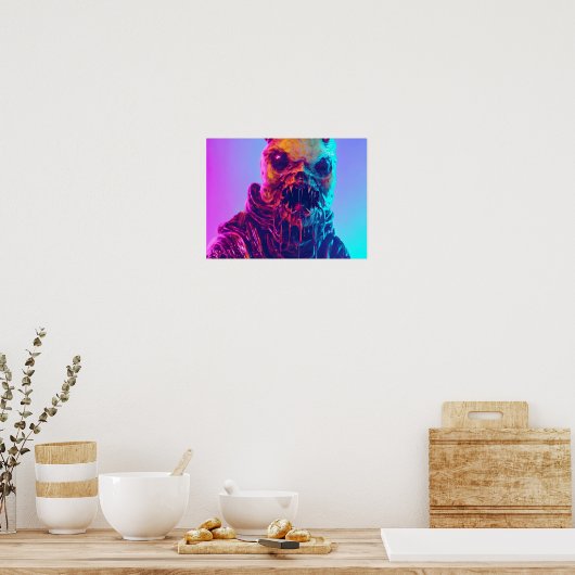 Slimy Horror Creature Poster (Keuken)