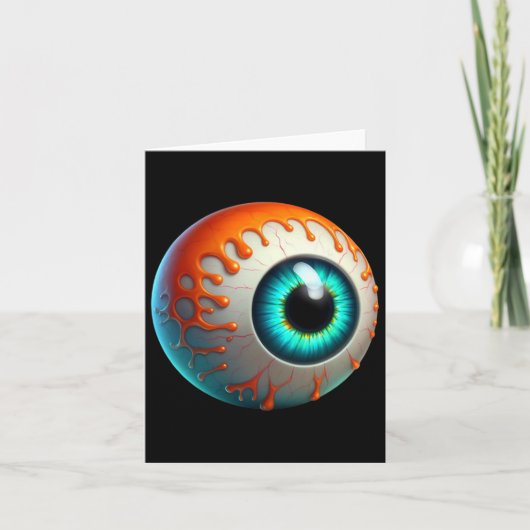 Slimy Human Eyell Creepy Halloween Funny Lazy Hall Kaart (Voorkant)