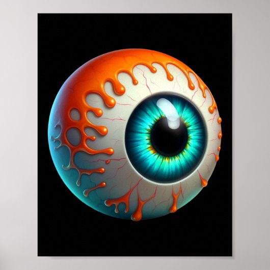 Slimy Human Eyell Creepy Halloween Funny Lazy Hall Poster (Voorkant)