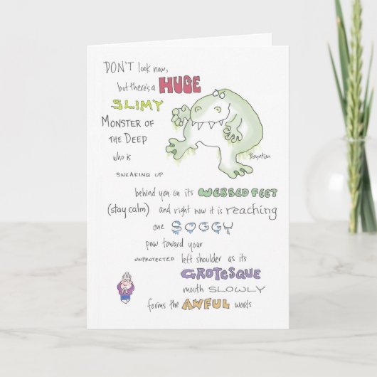 SLIMY MONSTER verjaardag Boynton Kaart (Voorkant)