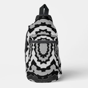Sling Bag, A Retro zwart & grijs klassiek design Bag