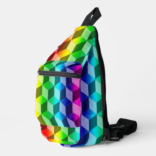 Sling Bag (AO) - Illusie van Regenboog Blokken (Rechterhoek)