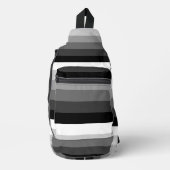 Sling Bag - Black White Grey Stripes (Voorkant)