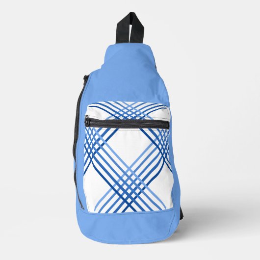 Sling Bag - Blue Stripes Crossed (Voorkant)