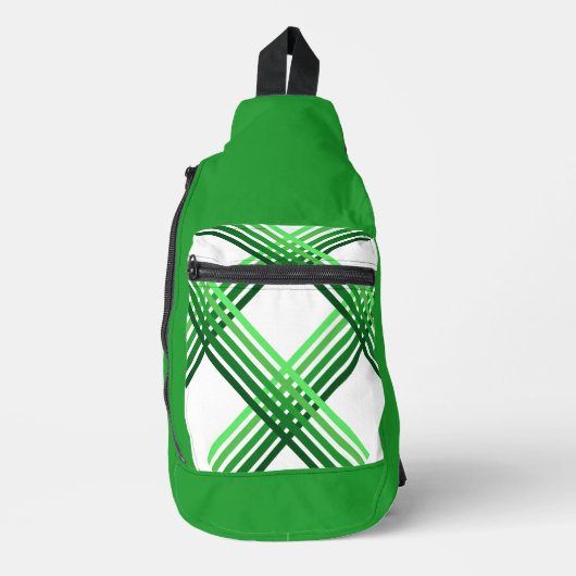 Sling Bag - Green Stripes Crossed (Voorkant)