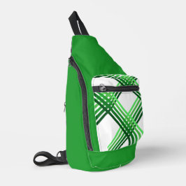 Sling Bag - Green Stripes Crossed