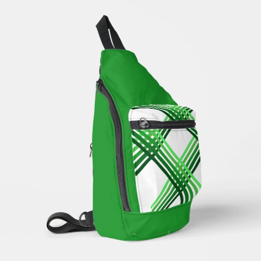 Sling Bag - Green Stripes Crossed (Linkerhoek)