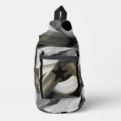 Sling Bag Trend Abstract Art Zwart Wit Goud (Voorkant)