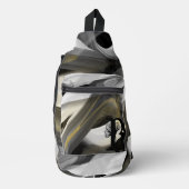 Sling Bag Trend Abstract Art Zwart Wit Goud (Voorkant)