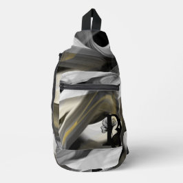 Sling Bag Trend Abstract Art Zwart Wit Goud