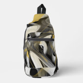 Sling Bag Trend Abstract Art Zwart Wit Goud (Voorkant)