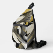 Sling Bag Trend Abstract Art Zwart Wit Goud (Rechterhoek)