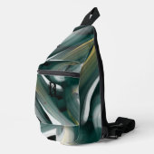 Sling Bag Trend Abstract Art Zwart Wit Groen (Rechterhoek)