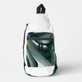 Sling Bag Trend Abstract Art Zwart Wit Groen