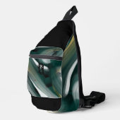 Sling Bag Trend Abstract Art Zwart Wit Groen (Rechterhoek)