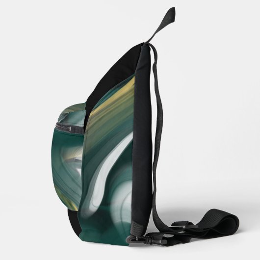 Sling Bag Trend Abstract Art Zwart Wit Groen (Rechts)