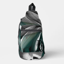 Sling Bag Trend Abstract Art Zwart Wit Groen