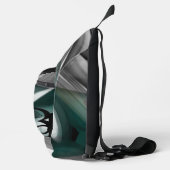 Sling Bag Trend Abstract Art Zwart Wit Groen (Rechts)