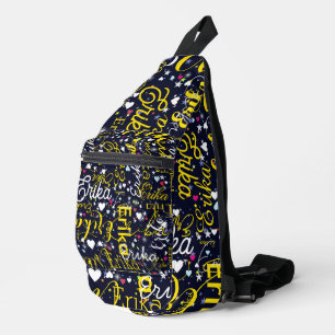 Sling Bag Vrouwen naam, harten en sterren