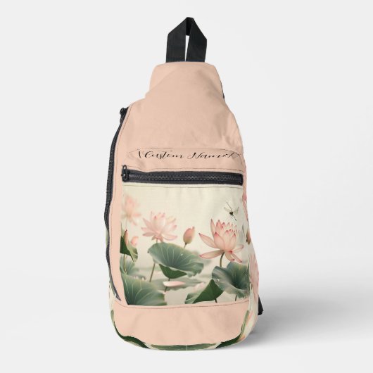 Sling Duffel - Dragonfly in het roze Sling Bag (Voorkant)