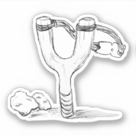 Sling Shot en Rocks Schets Sticker