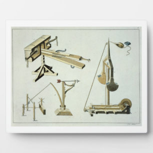 Sling-wapens, bord uit 'A History of the Develo' Fotoplaat