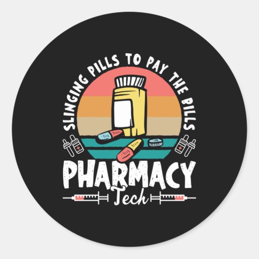 Slingend Pills Pharmaceuticals Gift Ronde Sticker (Voorkant)