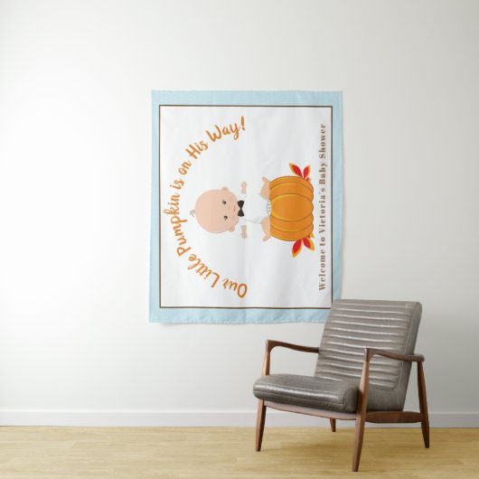 Slinger Achtergrond Jongen Kleine Pompoen Baby Sho Wandkleed (In situ)