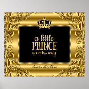 Slinger Baby Shower Kleine Prins Goud Zwart 3 Poster