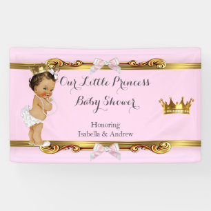 Slinger Prinses Baby Borrel Roze Wit Goud Spandoek