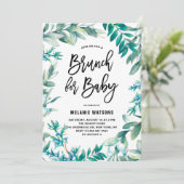 Slinger van Bladeren en Bessen Baby Shower Brunch Kaart (Staand voorkant)
