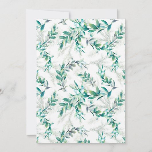 Slinger van Bladeren en Bessen Baby Shower Brunch Kaart (Achterkant)