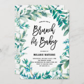 Slinger van Bladeren en Bessen Baby Shower Brunch Kaart (Voorkant / Achterkant)