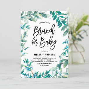 Slinger van Bladeren en Bessen Baby Shower Brunch Kaart