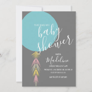 Slinger voor feestelijke ballon jongen baby shower kaart