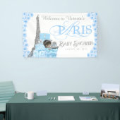 Slinger voor jongens Paris baby shower Spandoek (Beurs)