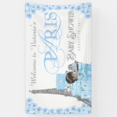 Slinger voor jongens Paris baby shower Spandoek (Verticaal)