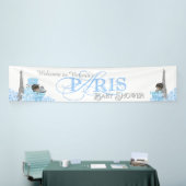 Slinger voor jongens Paris baby shower Spandoek (Beurs)