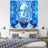 Slingerblauw Canvas Afdruk (Insitu (Slaapkamer))