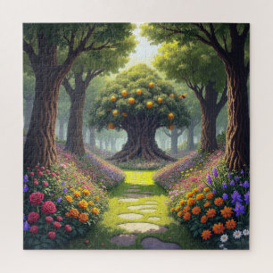 Slingerend Pad door Bloemenweide naar Sinaasappelb Legpuzzel