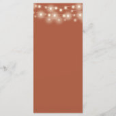 Slingerende lichten bloem terracotta bruiloft menu (Achterkant)