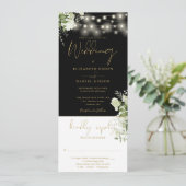 Slingerende lichten Bloem zwart goud alles-in-één  Kaart (Staand voorkant)