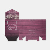 Slingerende lichten bloemrijke roestige rode houte bedankdoosjes (Uitgevouwen)