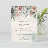 Slingerende lichten,penseelstreek,bloemige bruilof kaart (Staand voorkant)