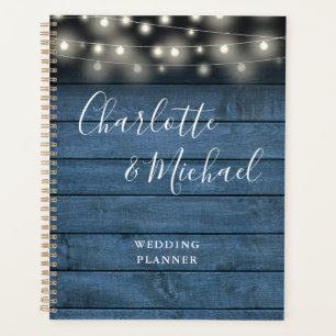 Slingerende lichten Rustiek Blauw Houten Script Br Planner