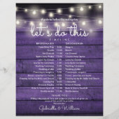 Slingerende lichten Rustiek Paars Houten Trouwtijd (Voorkant)