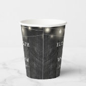 Slingerende lichten Rustieke Zwarte Houten Boho Sc Papieren Bekers (Rechts)