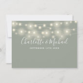 Slingerende lichten Salie groene huwelijksdetails  Kaart (Achterkant)