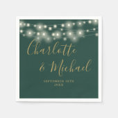 Slingerende lichten Signature Goud Schrift Groen H Servet (Voorkant)