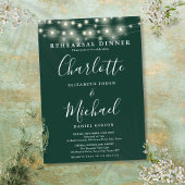 Slingerende lichten smaragd script repetitie diner kaart